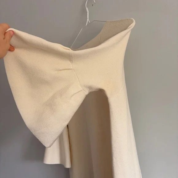 Anthropologie Moth Cream Mini Dress Bell Sleeves Large Sweater Dress - Picture 9 of 11